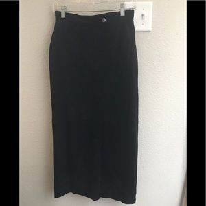 Lauren Ralph Lauren Suede/Leather Midi Skirt